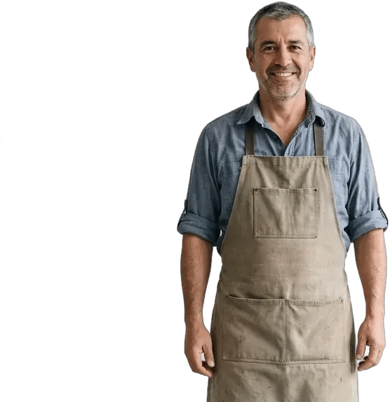Carpintero chileno en su taller de carpintería