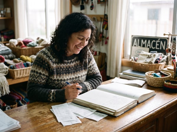 Emprendedora ordenando las finanzas de su pyme