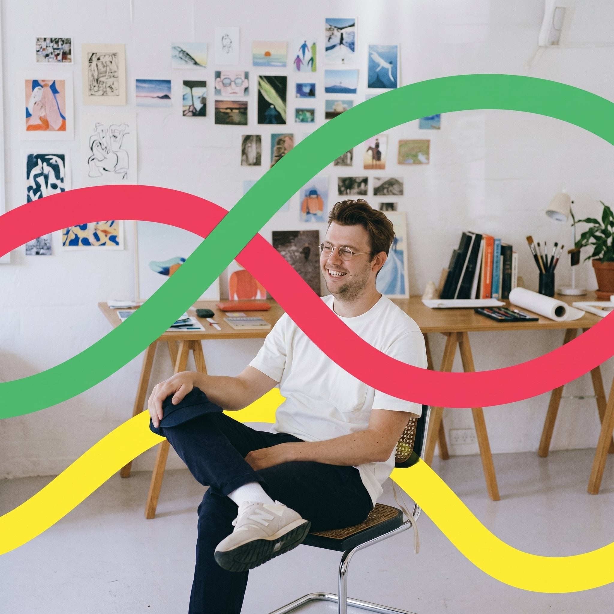 Emprendedora en un espacio de trabajo con líneas de movimiento Valor Pyme