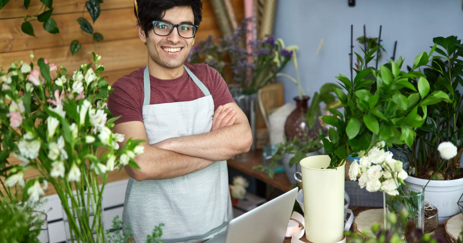 emprendedor de negocio de flores